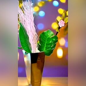 Huge Golden Mirrored Gold Vase Decor Flowers Plants Livingroom